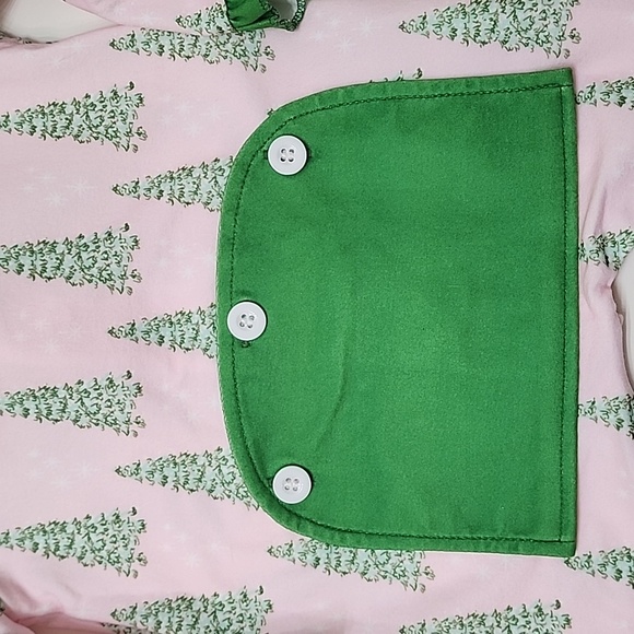🎄Sugar Bee Ruffle Pink Christmas Tree Holiday One Piece 3mo - Picture 8 of 8